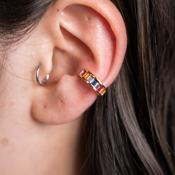 MULTI COLOR BRASS EARCUFF
