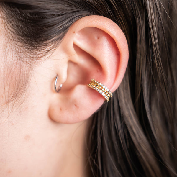 PARALLEL ZIRCONIA EAR CUFF