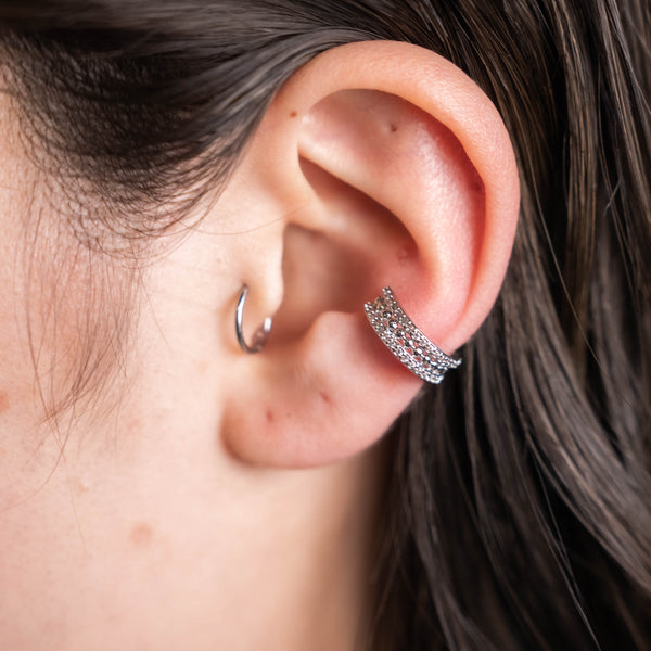 PARALLEL ZIRCONIA EAR CUFF
