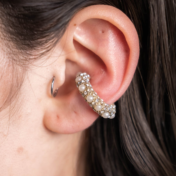 MULTI PEARL CRYSTAL EARCUFF