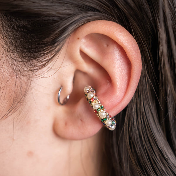 MULTI PEARL CRYSTAL EARCUFF