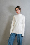 HIGH NECK MELLOW RIB JERSEY PULLOVER