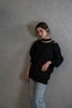 ASYMMETRY OPEN SHOULDER LONG SLEEVE URAKE PULLOVER