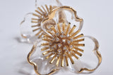 CLEAR FLOWER EARRING/PIERCE