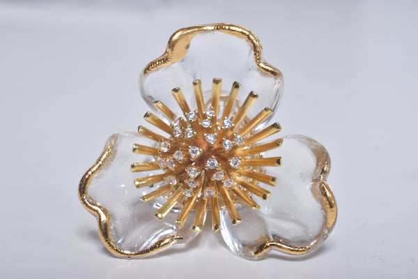 CLEAR FLOWER EARRING/PIERCE