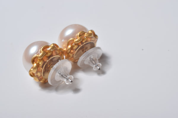 CHAIN PEARL S EARRING/PIERCE