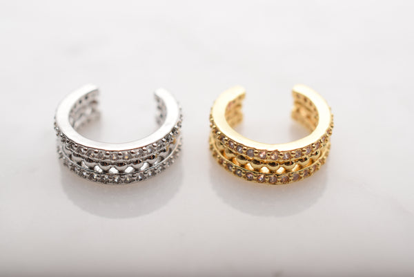PARALLEL ZIRCONIA EAR CUFF
