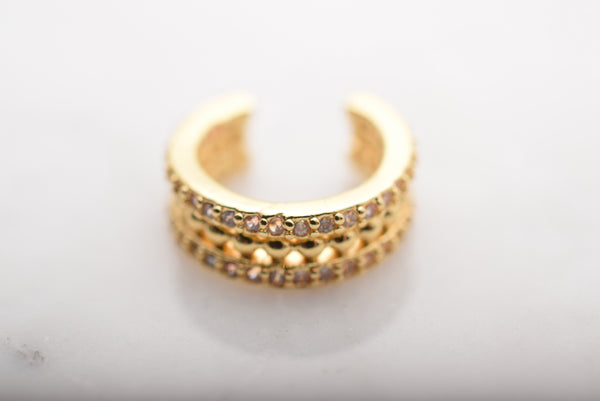 PARALLEL ZIRCONIA EAR CUFF