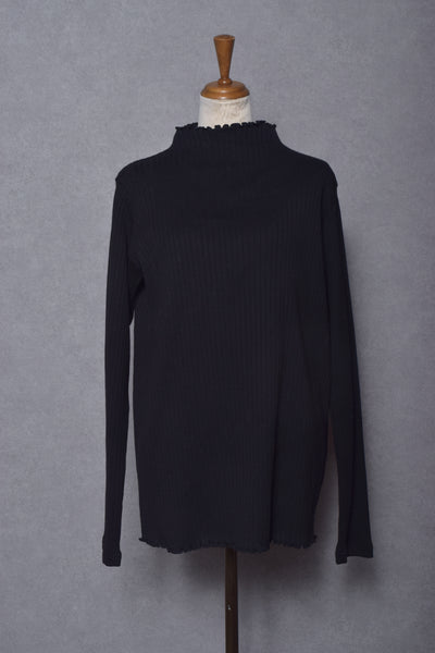 HIGH NECK MELLOW RIB JERSEY PULLOVER