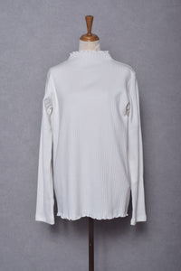 HIGH NECK MELLOW RIB JERSEY PULLOVER