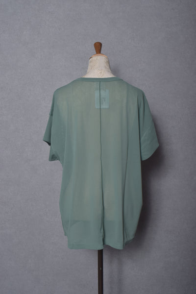 HALF SLEEVE SHEER  PULLOVER