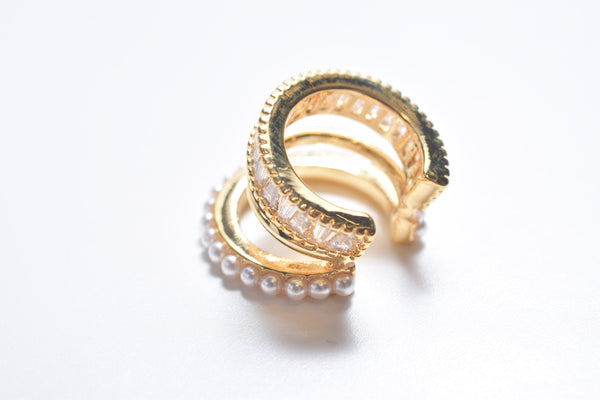 PEARL RHINESTONE MULTI LAYER EARCUFF
