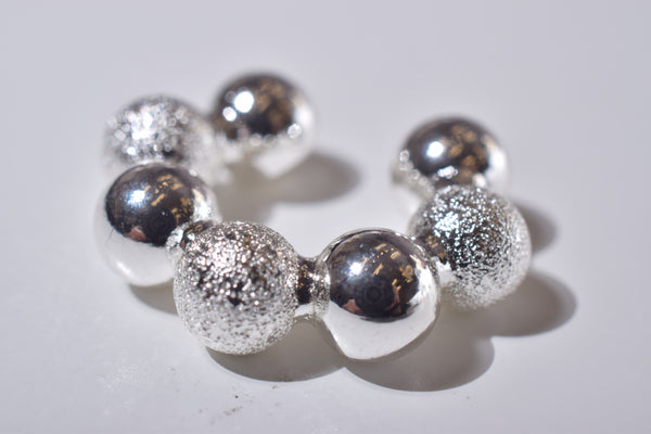 DUAL TEXTURE BALL EARCUFF