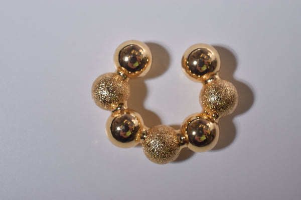 DUAL TEXTURE BALL EARCUFF