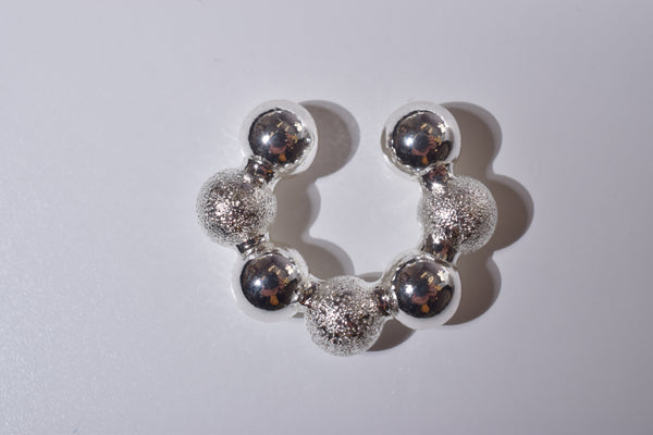 DUAL TEXTURE BALL EARCUFF