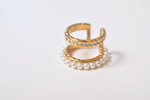 PEARL ZIRCONIA LINE EARCUFF