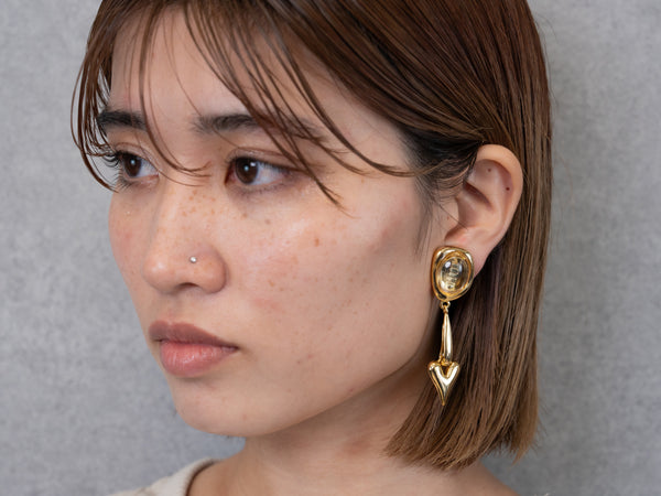 SWING HEART EARRING/PIERCE