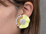 MODERN FLOWER EARRING/PIERCE