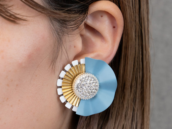MODERN FLOWER EARRING/PIERCE