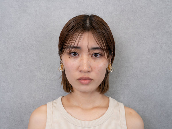 CLEAR FLOWER EARRING/PIERCE