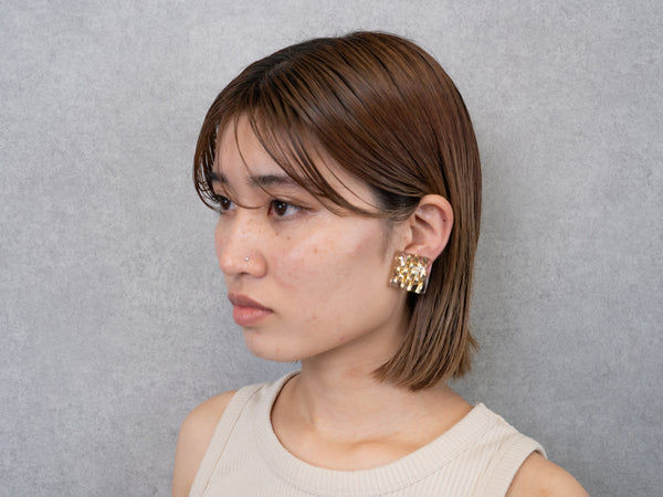 MOSAIC CHAIN EARRING/PIERCE