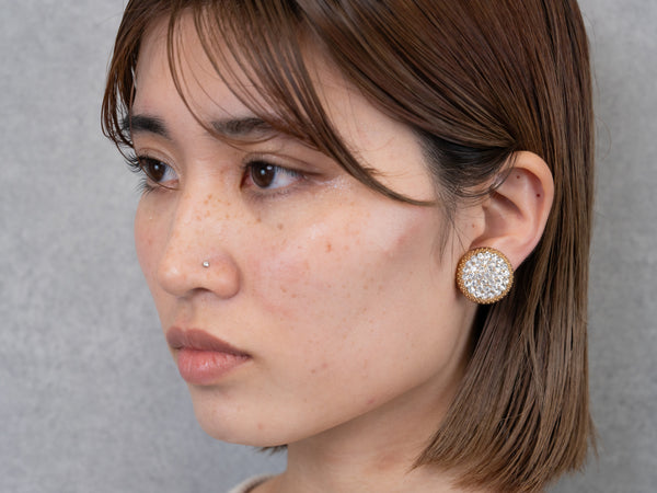 PAVE EARRING/PIERCE