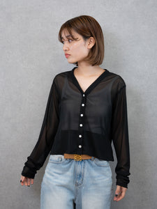 CROPPED SHEER CARDIGAN