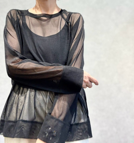 RAGLAN TULLE PULLOVER