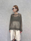 RAGLAN TULLE PULLOVER