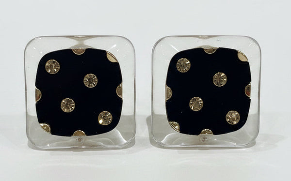 DOT SQUARE EARRING