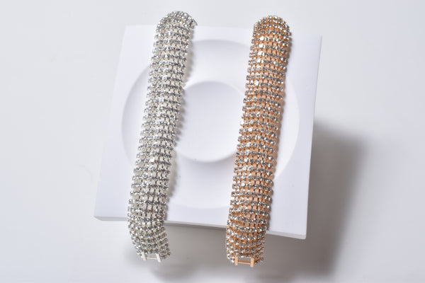 RHINESTONE WIDE BRACELET