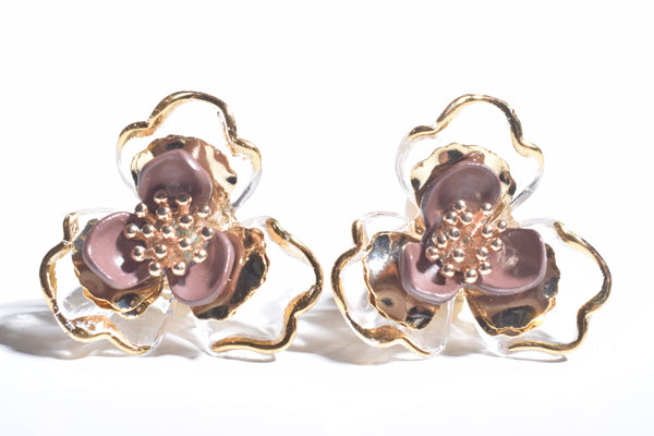 CLEAR FLOWER MINI EARRING/PIERCE