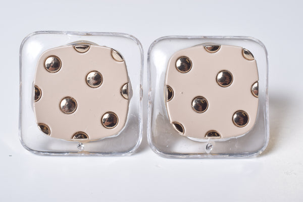 DOT SQUARE EARRING