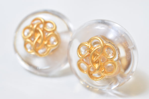 EMBLEM CLEAR EARRING/PIERCE