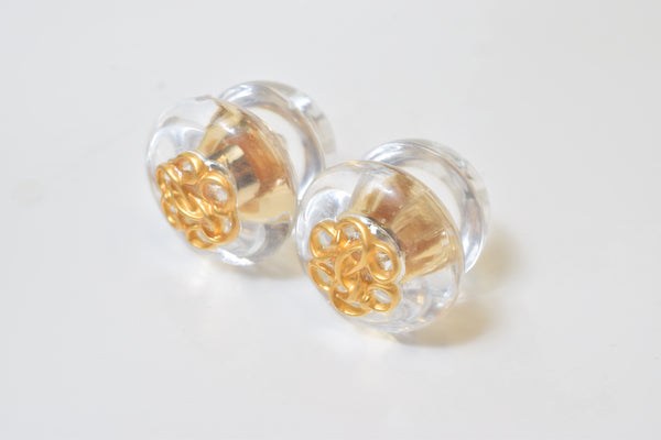 EMBLEM CLEAR EARRING/PIERCE