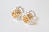 EMBLEM CLEAR EARRING/PIERCE