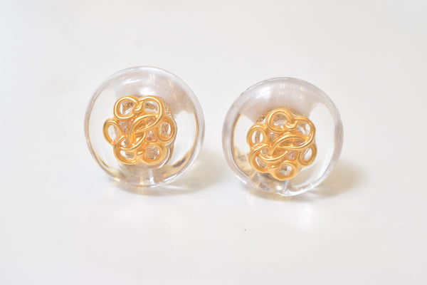 EMBLEM CLEAR EARRING/PIERCE