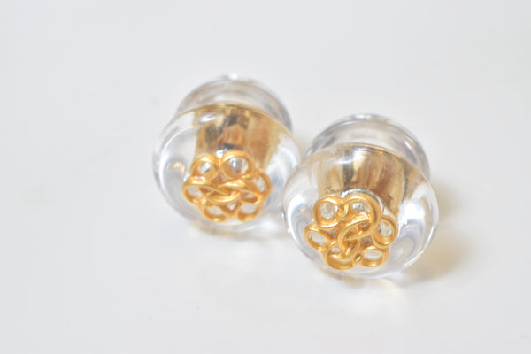 EMBLEM CLEAR EARRING/PIERCE