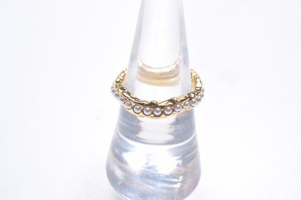 PEARL BEADS DEFORMATED RING