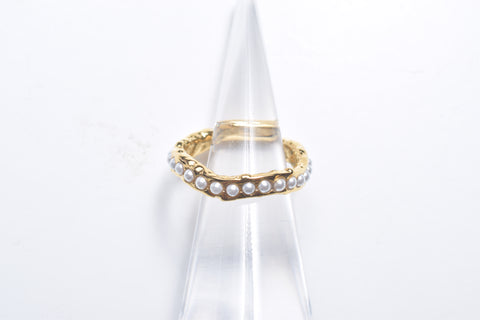 PEARL BEADS DEFORMATED RING