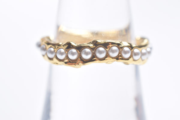PEARL BEADS DEFORMATED RING