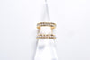 PEARL AND ZIRCONIA DOUBEL LANE RING