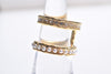 PEARL AND ZIRCONIA DOUBEL LANE RING