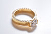 ZIRCONIA SOLITAIRE＆HALF PAVE RING
