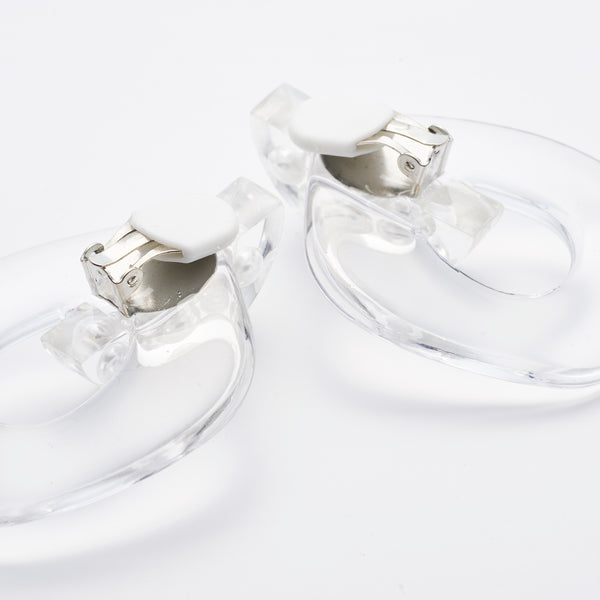CLEAR PEARL EARRING/PIERCE