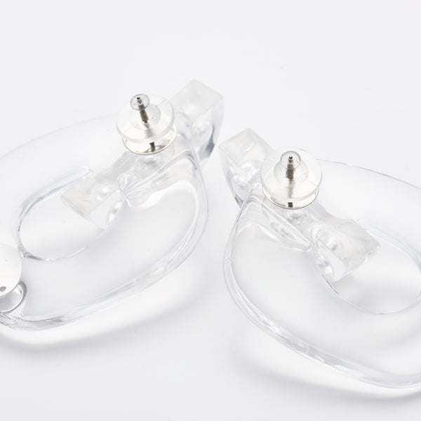 CLEAR PEARL EARRING/PIERCE