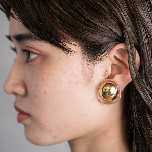 DOME CLEAR EARRING/PIERCE
