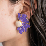 FLOWER PEARL EARRING/PIERCE