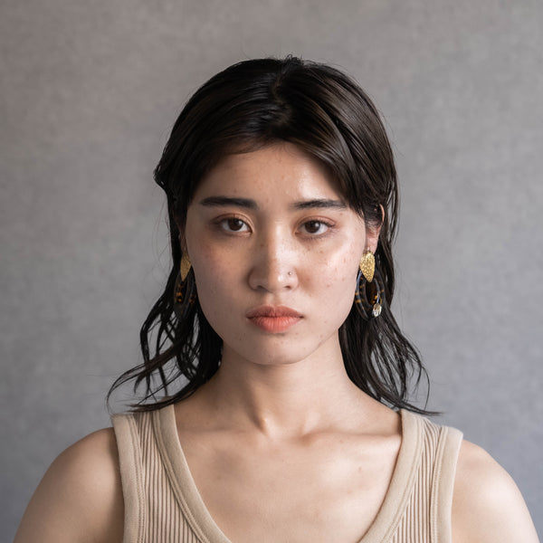 LEOPARD HEART EARRING/PIERCE