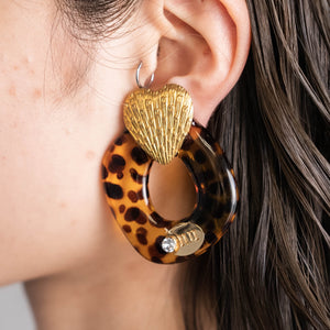 LEOPARD HEART EARRING/PIERCE